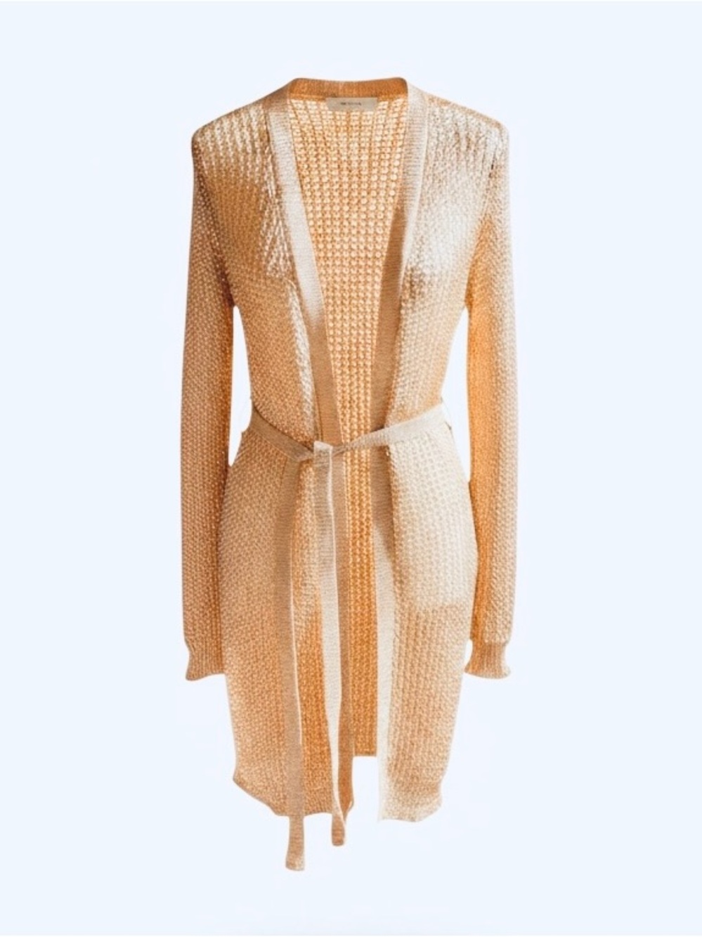 superdown REVOLVE Open-Weave Belted Metallic Beach Cover Up in Rose Gold - XS